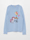Crew Neck Printed Long Sleeve Girl Tricot Sweater